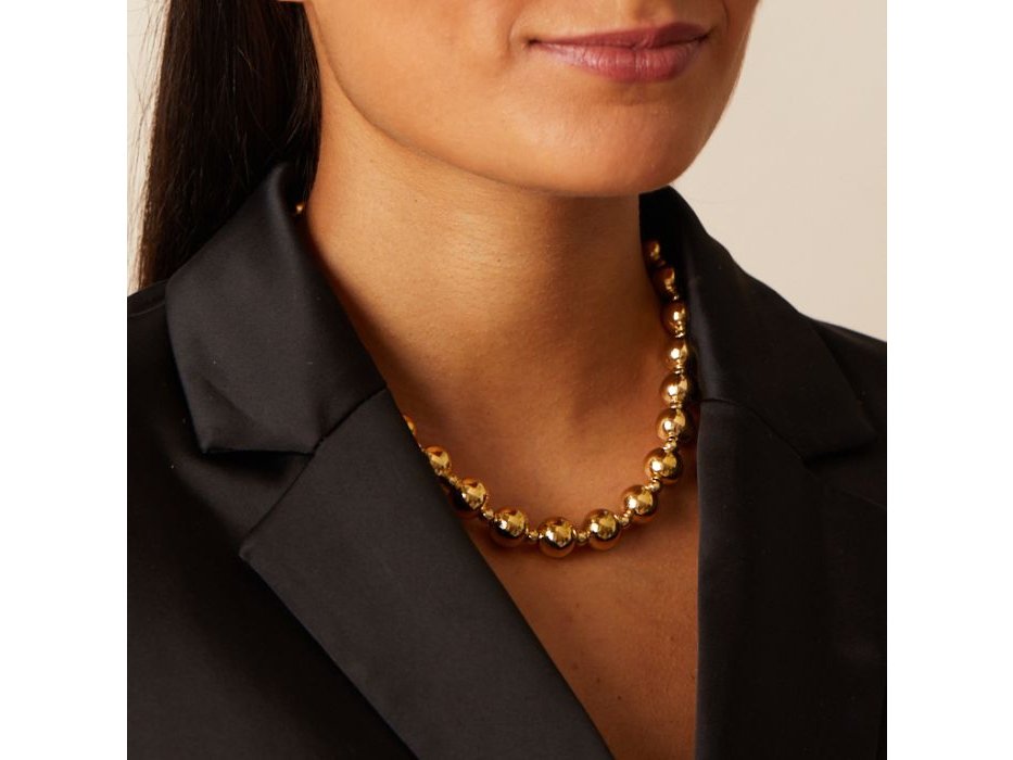 Luxe stalen kralen ketting